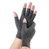 1 Pair Compression Arthritis Gloves Half Finger Bike Bicycle Gloves for Women Men Gray Dispensing Palm Circumference