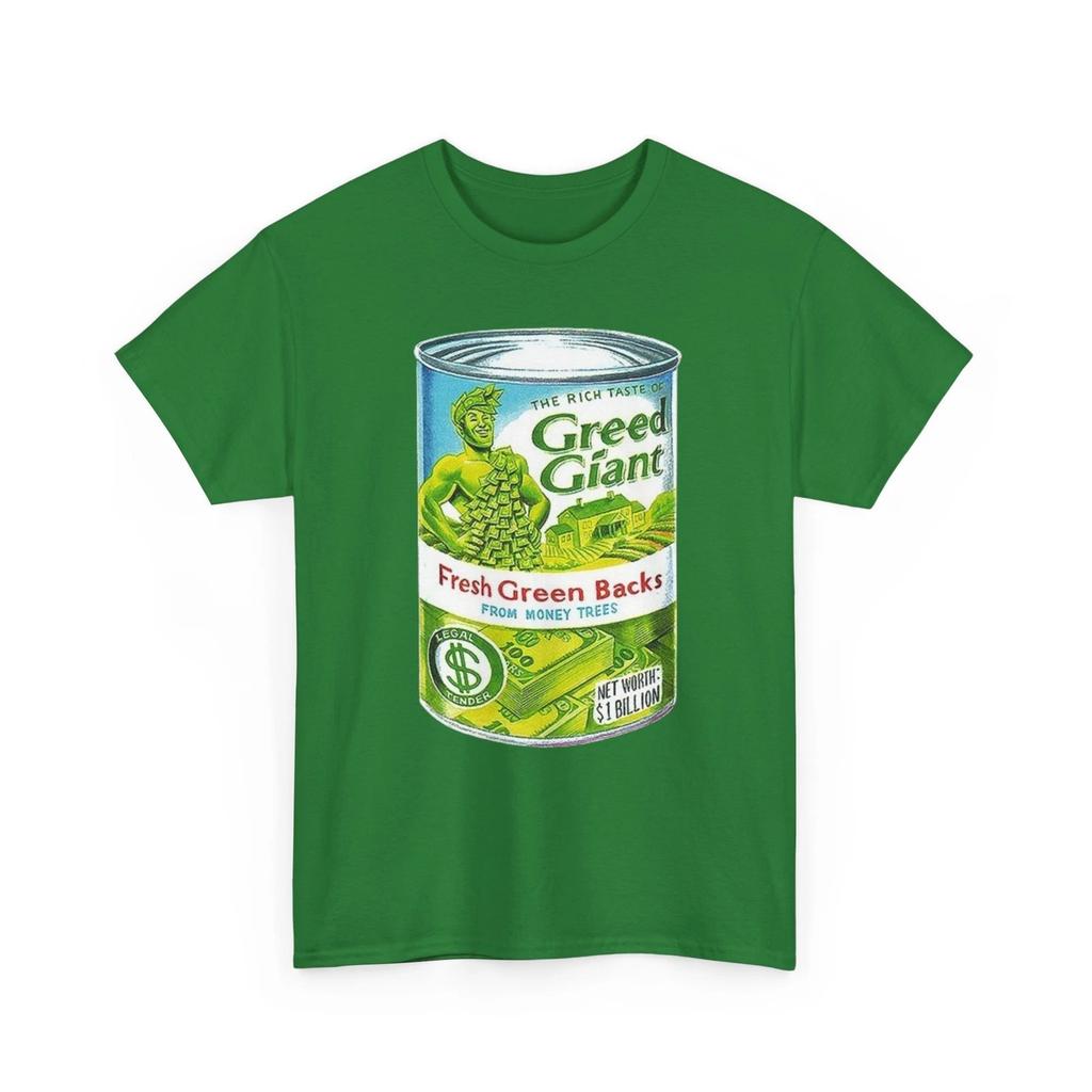 Wacky Packages Greed Giant Greenbacks Printed T Shirt Funny Green Giant Parody