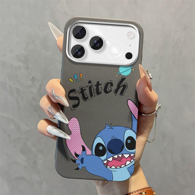 Cartoon iPhone 14/15/16 Pro Max Case – Lively Stitch Design