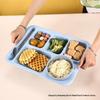 Cross-border Wheat Straw Children's Anti-fall Compartment Dinner Plate for Household or Student Canteen Use.