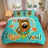 Scoobydoo Heart Love Print 3Pcs Bedding Setduvet Cover With 2 Bedropillowcase Home Birthday Gift