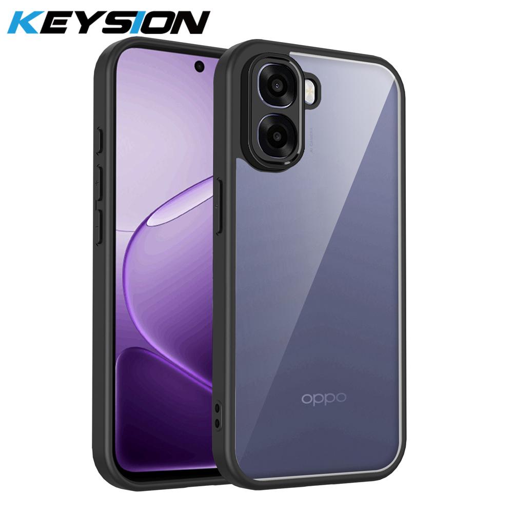 

KEYSION Прозрачный чехол для телефона для OPPO A6x 5G Мягкий силикон+ПК Прозрачная противоударная задняя крышка для телефона для OPPO A6x 4G A6X 5G for OPPO A6x чёрный