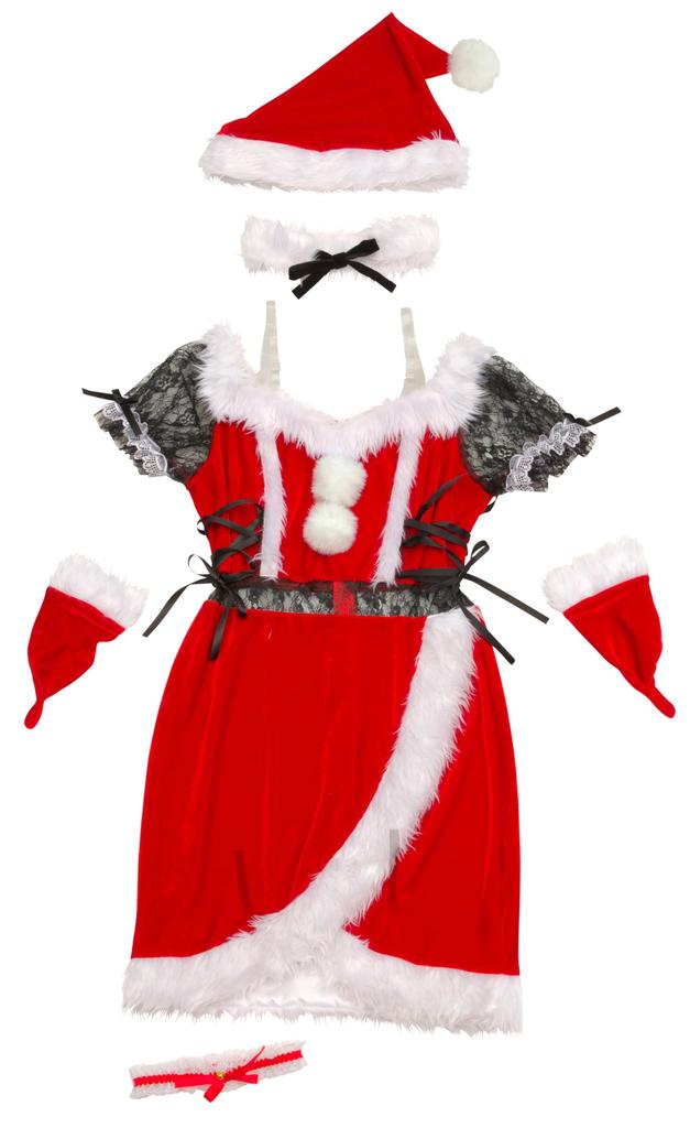 Clearstone Coffret Charm Cosplay Christmas Tight Santa Costume for Red Women,