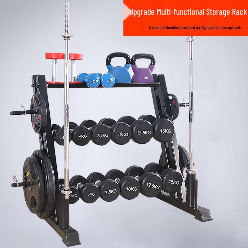 Home Triple-Layer Dumbbell Storage Rack - Multi-functional Vertical Gym Organizer