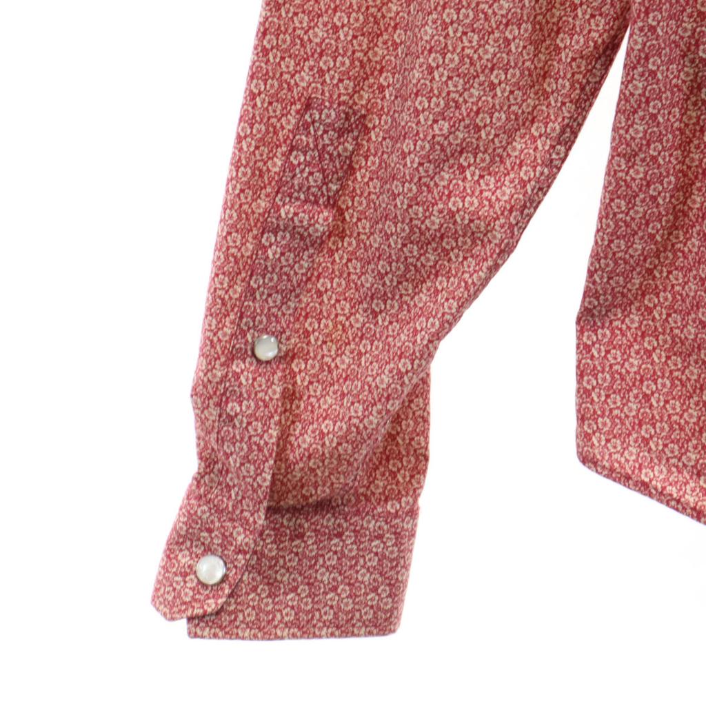 Gucci Made In Italy Floral Long Sleeve Western Shirt 40 Red Series Men's Used