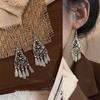 Ethnic Style Triangle Flowing Water Earrings, High-end Earrings, Niche Antique Style, Personalized Creative Design Earrings