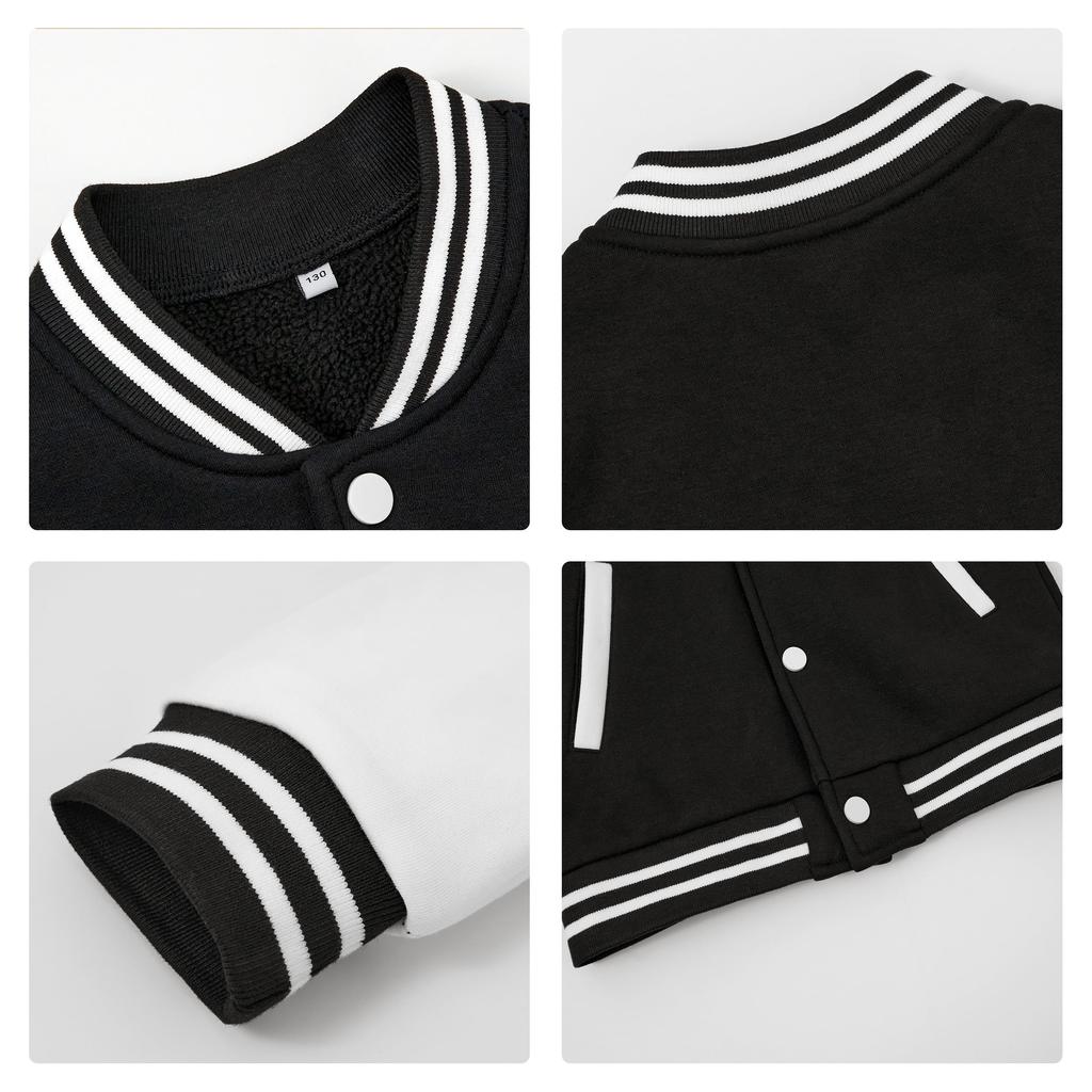 Volunboy Baseballjacke für lange Babyjacke mit Perfekt für Schule oder Kindergarten Größe Kinder Jungen, Oberbekleidung, Herbst/Winter, Ärmel, Fleece-gefüttert,
