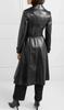 Black Leather Handmade Lambskin Genuine Casual Fit New Women Stylish Trench Coat