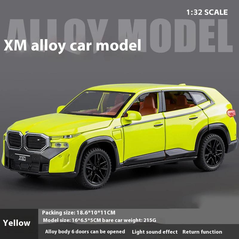 

1:32 BMW XM Off Road SUV Vehicle Alloy Diecast Car Model Soun & Light High Simulation Boutique Collection Decorative Gift Friend жовтий