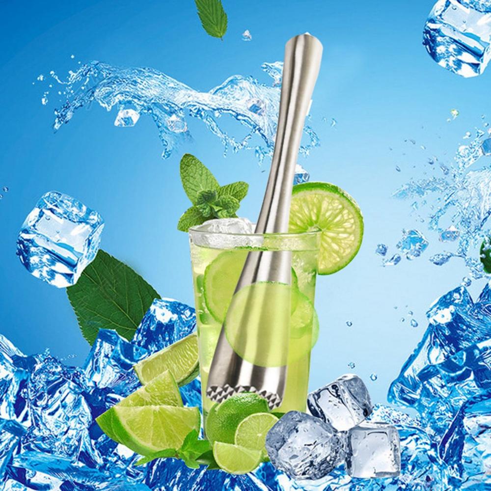 Bar Old Fashioned Masher Stainless Steel Cocktail Mixer Stirrer Tool Ice Crusher Mojito Muddler
