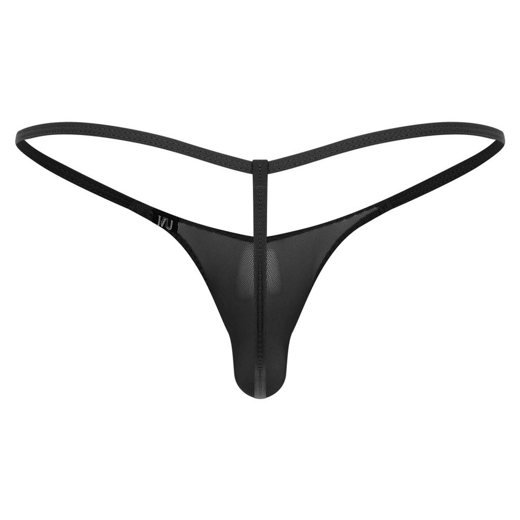 Pánské spodní prádlo tanga s průhlednou síťovinou Sexy průhledné pánské bikiny kalhotky s nízkým vzestupem