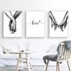 Black White Style Sweet Love Wall Art Canvas Poster Minimalist Hand In Hand Print Painting Picture For Living Room Bedroom Decor