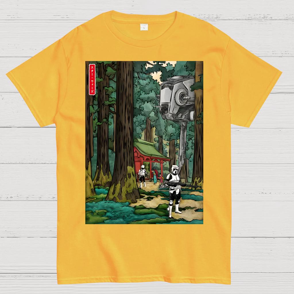 Galactic Empire in japanese forest Cotton Summer Casual Cool Loose T-Shirt