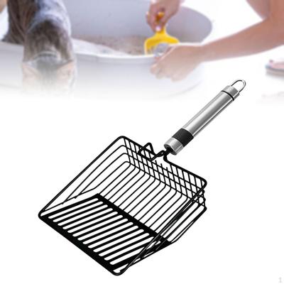 Cat Litter Scoop Sand Ferramenta de limpeza durável Cabo longo Metal Scooper Pet Cleaning
