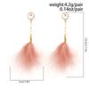 Ingemark Romantic Long Tassel Fluffy Feather Drop Earrings for Women Wed Elegant Boho Imitation Zircon Dangle Earring Y2K Zircon