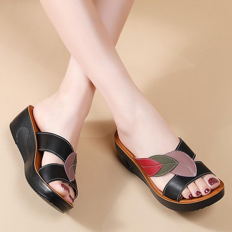 Summer Women Wedge Sandals Premium Orthopedic Open Toe Sandals Vintage Anti-slip Leather Casual Female National style Shoes