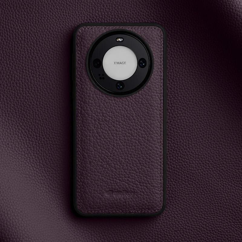 Melkco Genuine Cowhide Leather Case for Huawei Mate 60 Pro Plus Mate 60 Silicone Bumper Camera Protective Shockproof Back Cover