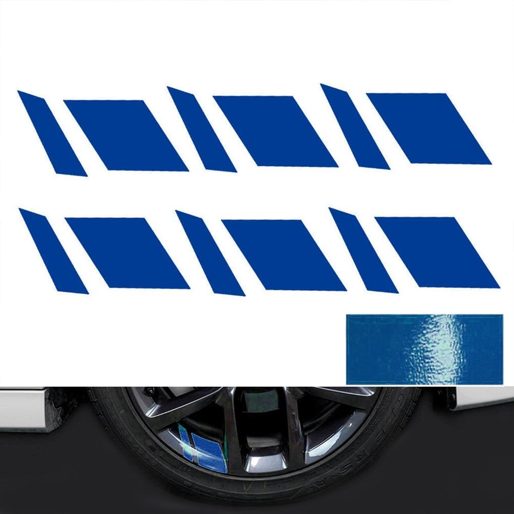 6Pcs Reflective Car Wheel Rim Vinyl Stickers Hash Mark Stripe Racing Wheel Hub Decals for Size 18" - 21" decorative sticker