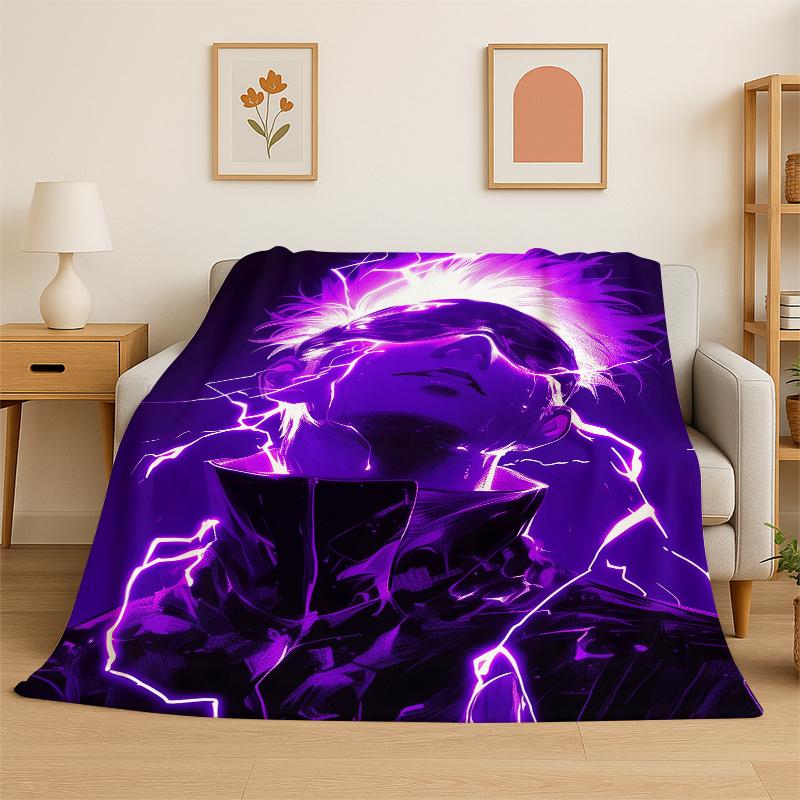 Coperta di Flanella Anime Jujutsu Kaisen Cartone Animato Itadori Yuj Morbida Calda Coperta Plaid per Camera da Letto Soggiorno Letto Viaggio Picnic Bambino