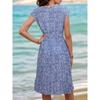 QICED Summer Women's Fashion Printed Pleated European and American Dresses