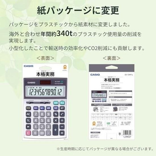 Casio Professional Business Calculator 12 Digits Green Purchasing Law Compliant Desktop Type DS-12WT-N