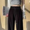 Women's High Waist Gold Velvet Starry Sky Wide-Leg Sweatpants