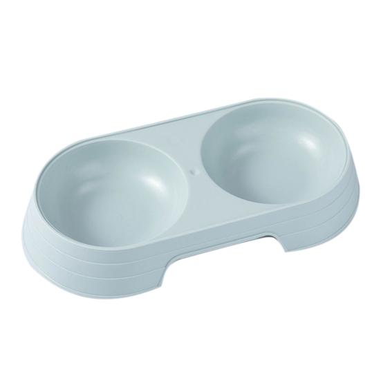 

Миски для питомцев однотонные двойные из ПП материала диспенсер для кошачьего корма для дома зелёный