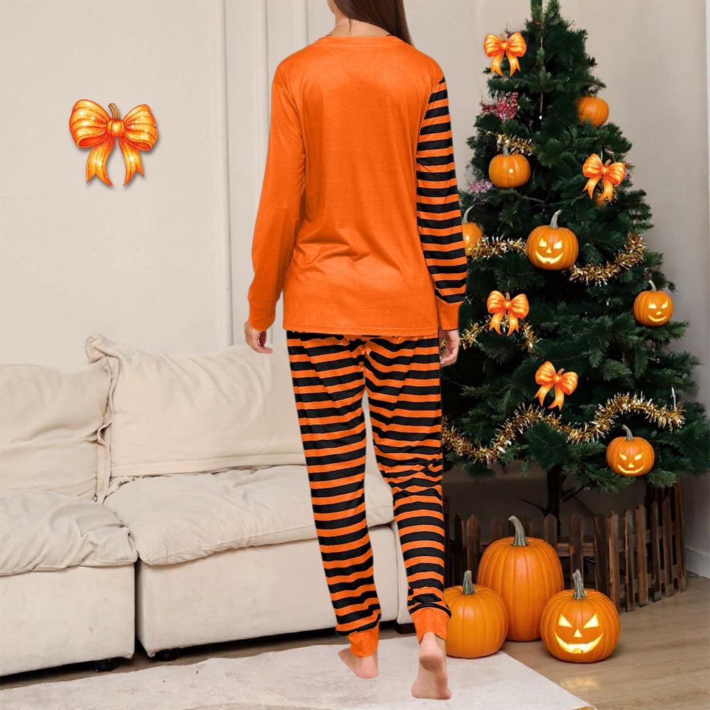 Halloween Day Prints Family Matching Long Sleeve Tops+Pants Set Family Matching Sets