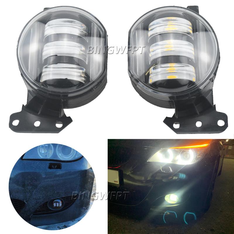2PCS Car Front Bumper LED Fog Light For BMW 5 Series E60 525i 530d 535d LCI M SPORT 2004 2005 2006 2007 2008