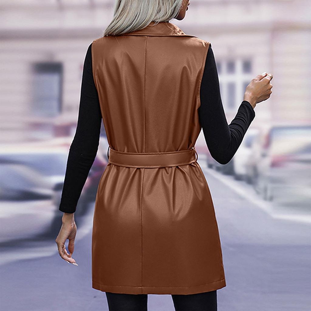 Women's Slim Fitting Jacket Women's Motorcycle Wear, Standing Collar Leather Jacket