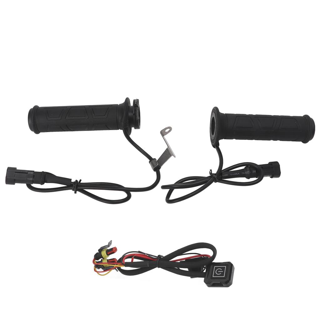 1 Pair Electric Heated Grips Adjustable Temperature Winter Hands Warmer for Motorcycle ATV 7 8in HandlebarBlack Switch