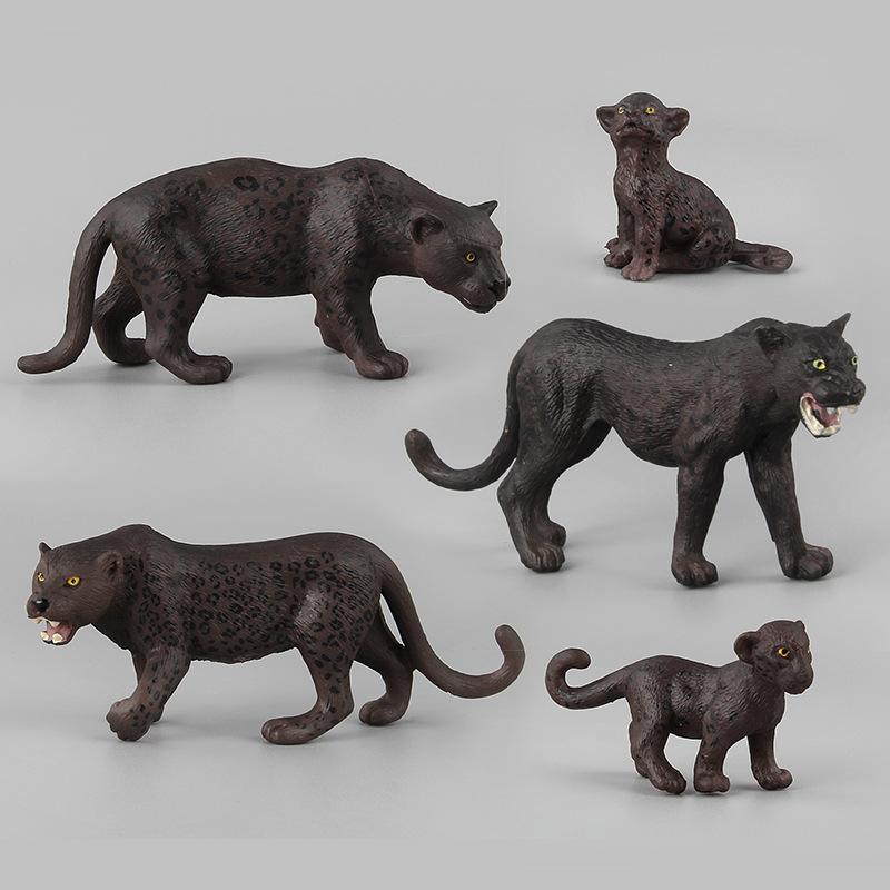 Pvc Solid Wildlife Park Black Panther Child Simulation Animal Model Ornament Static Doll