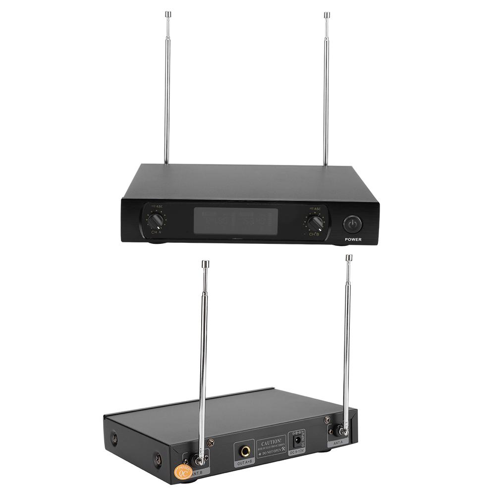 Portable UHF Handheld Dual Wireless Microphone for Karaoke Weddings Public SpeakingUS Plug