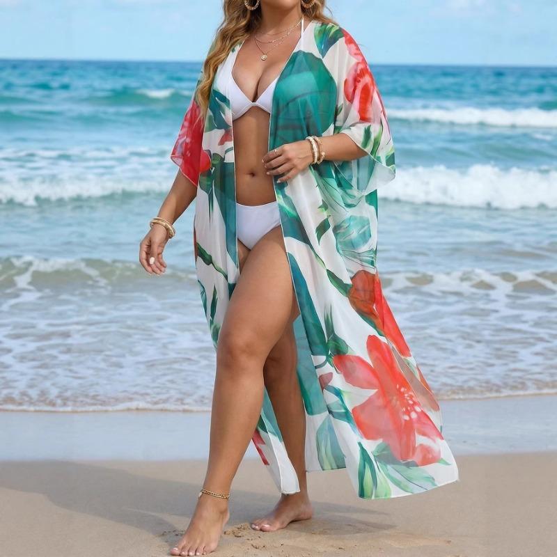 Plus Size Women S Beach Cover Up Long Mesh Cardigan Boho Style