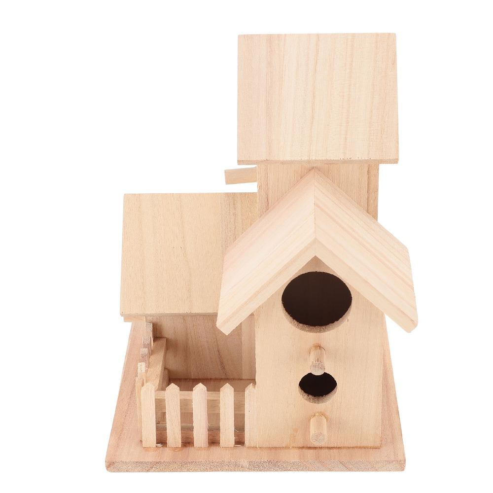 1pcs Multifunctional DIY Birdhouse Kit Handmade Craft Garden Bird House DIY Craft Activity