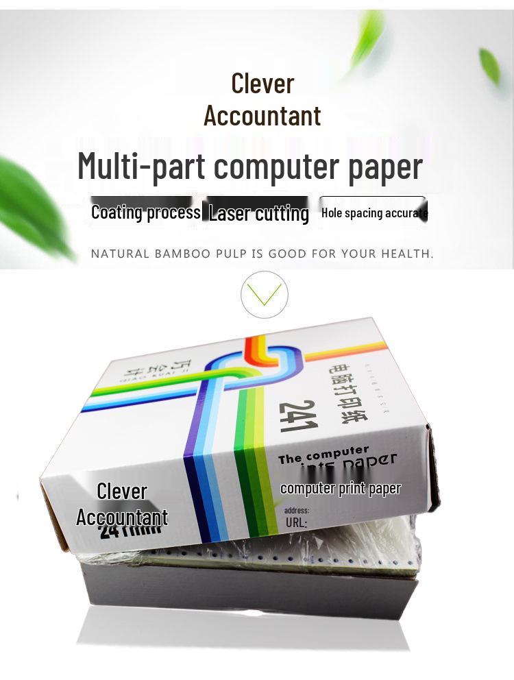 1000 Pages 190-2345 Dot Matrix Three-Part Color Continuous Receipt Paper with Two-thirds/One-third Split