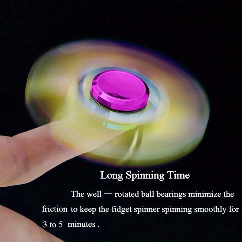 1PC Rainbow Fingertip Spinner, Metal High Speed Manual Spinner, Colorful Finger Toy for Stress Relief, Birthday Christmas Gift