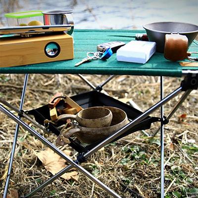 2 pezzi Tavolo Pieghevole da Campeggio e Picnic Storage da Esterno
