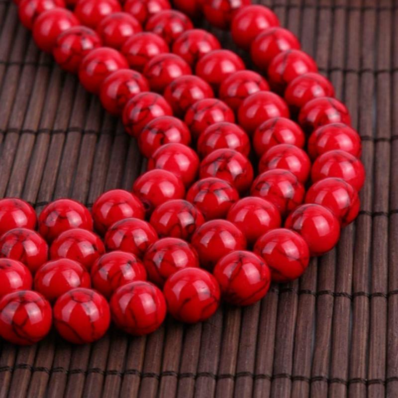 Natural Gemstone Stone Red Turquoise Beads 4 6 8 10mm Loose Spacer Beads for Jewelry Making