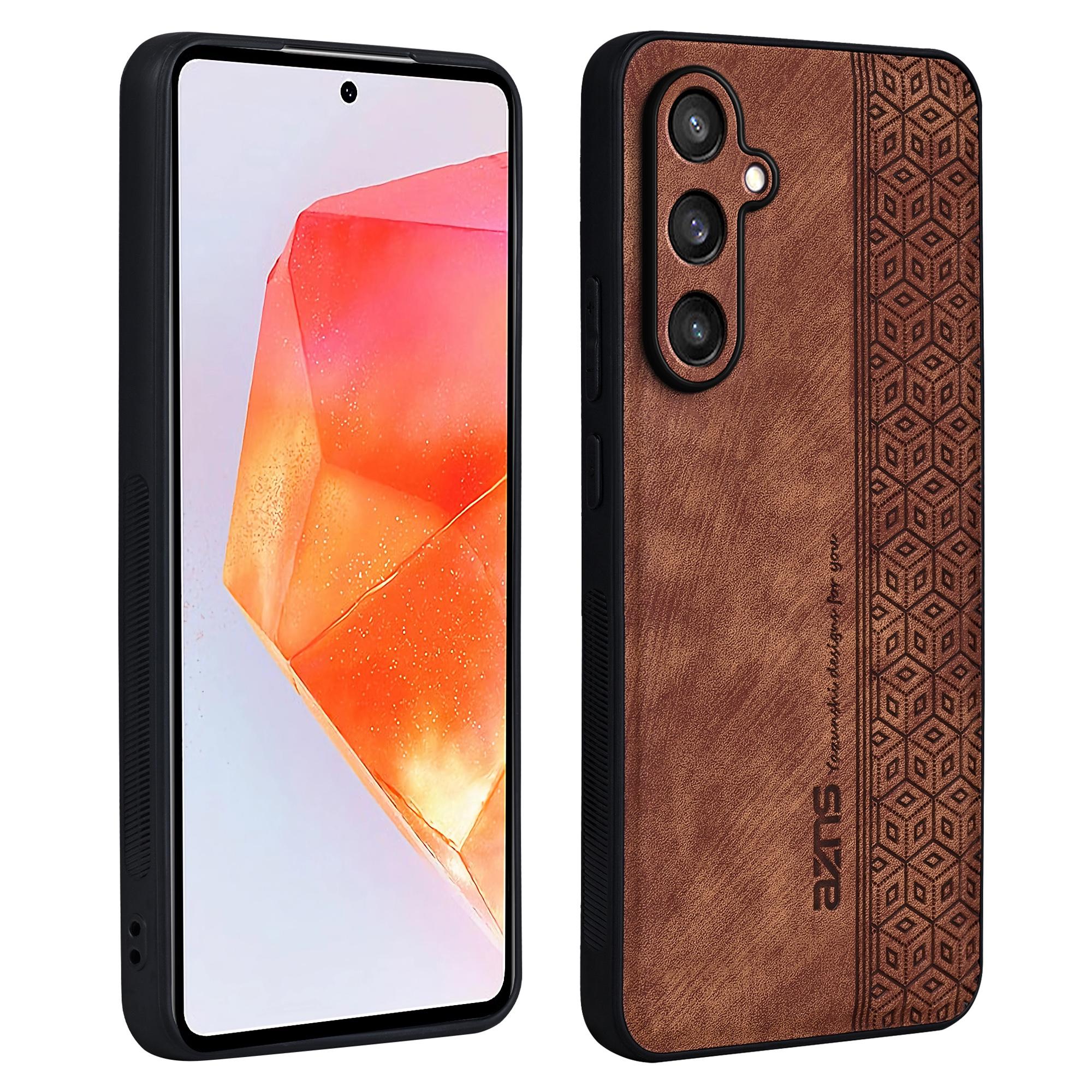 

AZNS Чехол для Samsung Galaxy M55 5G/C55 5G/F55 5G Тонкий Мягкий ТПУ+ПУ Кожа Задняя Крышка Brown