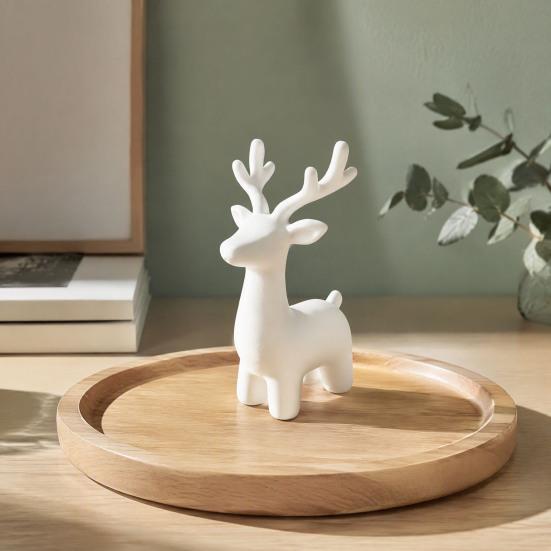Kleines Schaufenster 3D-gedruckte Elchstatue, Minimalistische nordische Stilfigurine, Langlebiges PLA-Handwerk Modernes dekoratives Tierornament für Weihnachten