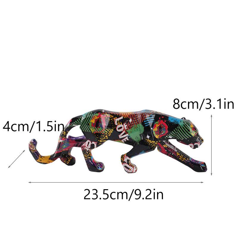 

Colorful Animal Sculptures Creative Resin Crafts Water Transfer Printing Leopard Ornaments Home Office Wine Cabinet Decorations фіолетовий