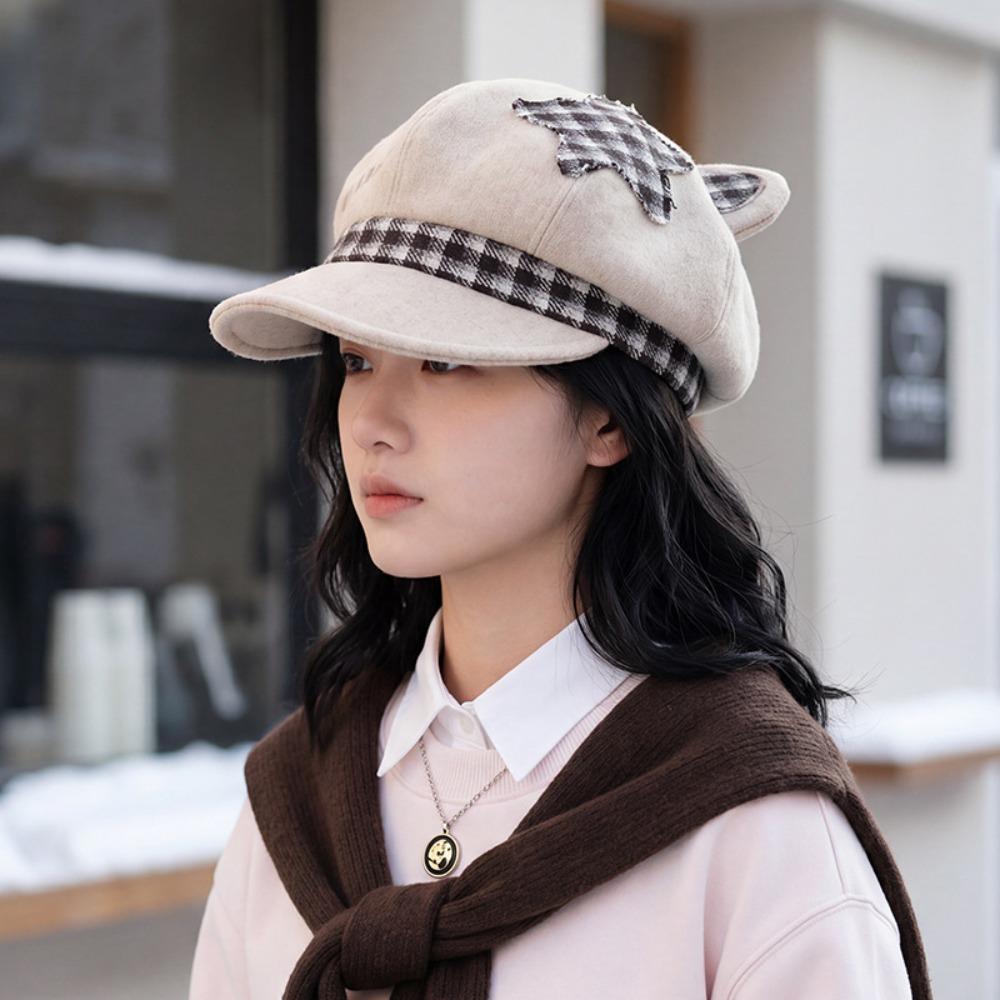 Cat Ears Women's Beret Anime Baseball Cap Fashion Newsboy Cap Autumn and Winter