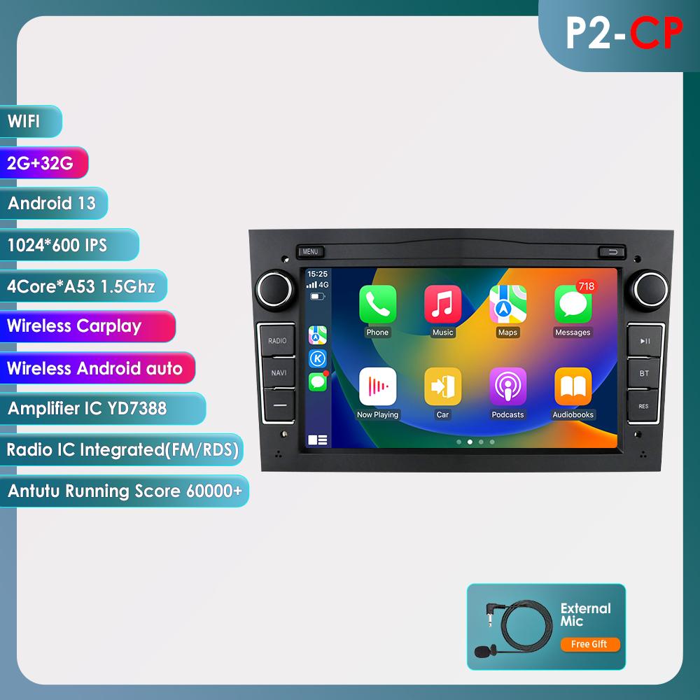 Hizpo Android 14 CarRadio DSP Wireless Carplay Auto for Opel Astra H J 2004 Vectra Vauxhall Antara Zafira Corsa C D Vivaro Meriva Veda