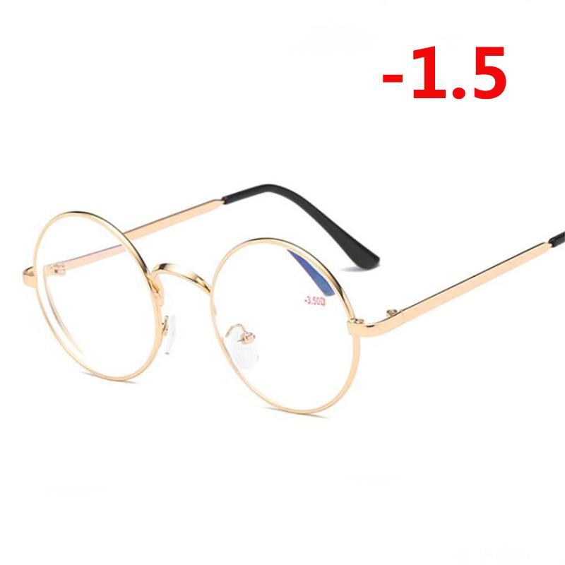 

-1.0 -1.5 -2.0 To -4.0 Round Finished Myopia Glasses For Women Men Blue Blocking Llight Shortsighted Prescription Glasses Women Men