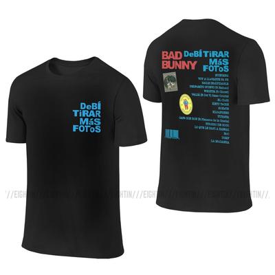 Men's DTMF With Bear Cartoon Debi Tirar Mas Fotos T Shirt Bad Bunny Cotton Clothing Two Sides Short Sleeve Tee Shirt T-Shirts