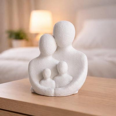 Abstract Family Figurine Showpiece for Home Decor,Modern Couple with Kids Statue