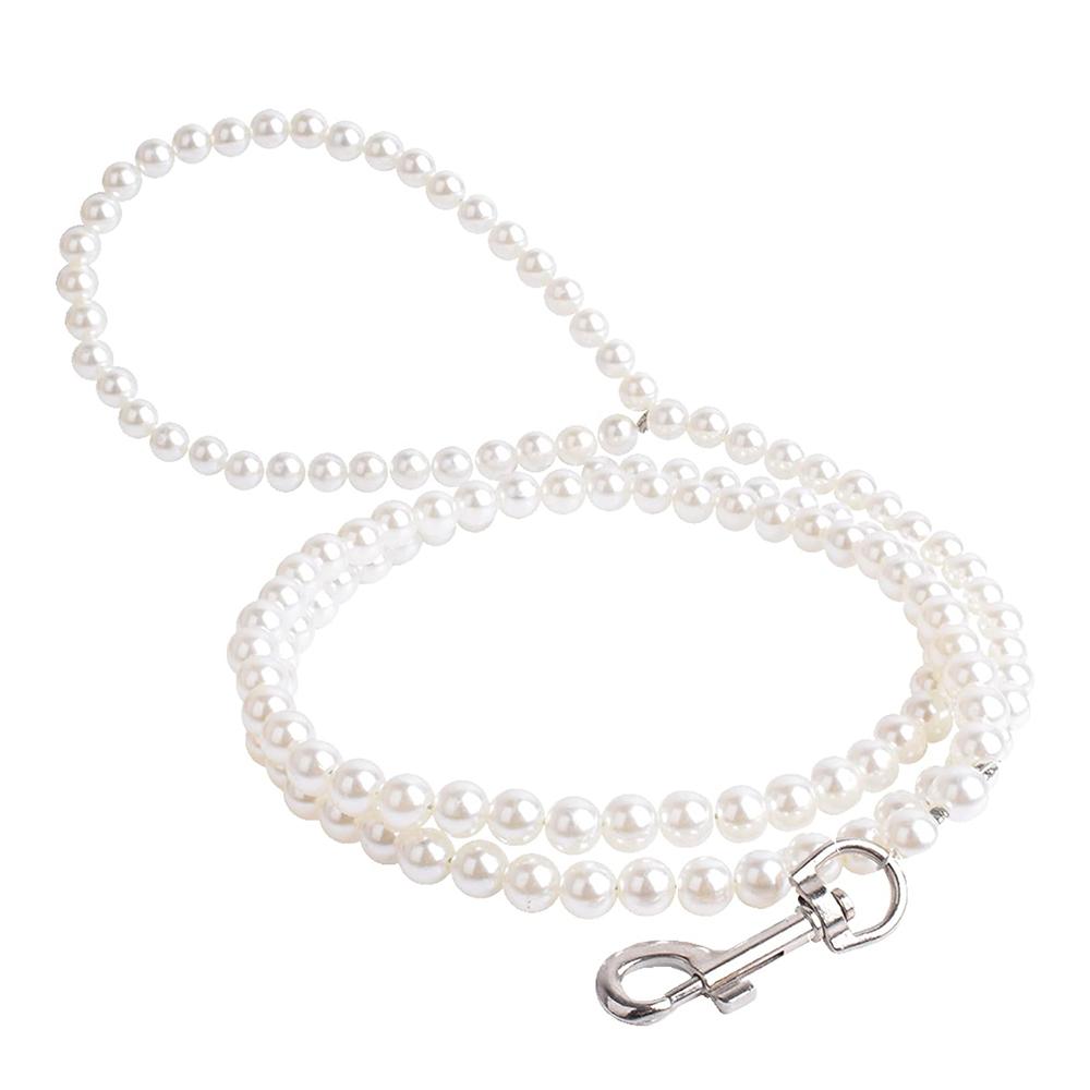 120cm Pearl Beaded Dog Cat Leash For Small Medium Dogs Puppy Wedding Birthday Party Pet Accessories Custom Lead 4ft Decorative Walking Rope