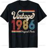 Vintage 39th Birthday Decorations Vintage 1986 39 Years Old  Streetwear Custom Printed Graphic T Shirts Funny Shirt Camisas