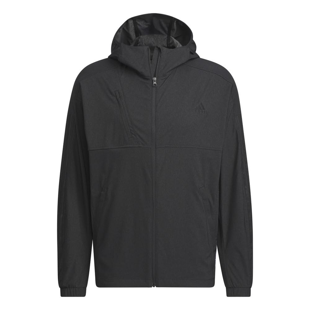 Adidas Denim-Look Reguläre Passform Stretch Gewebtes Kapuzen-Trainingsoberteil Schwarz Größe S Herren BXF22/JSY31 (IS5137)